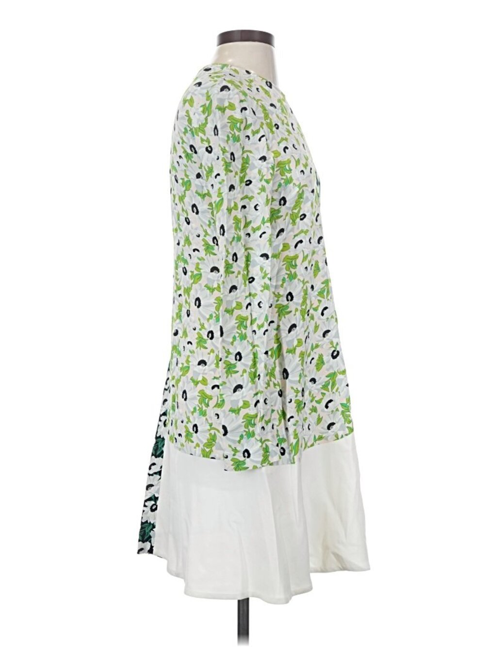 Stella McCartney Floral Colorblock Tent Mini Dress Green White IT40 US4 - Picture 4 of 8